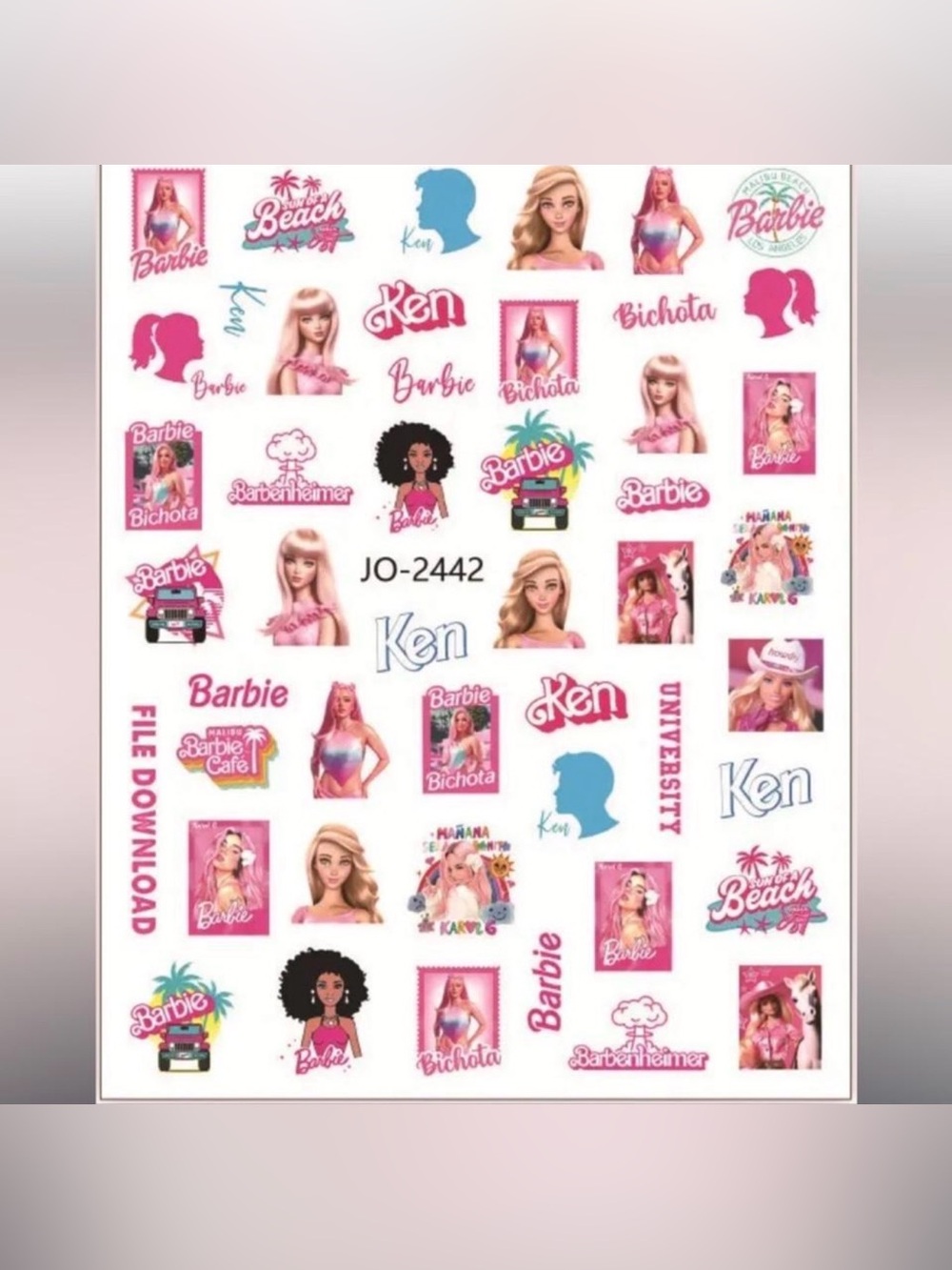 $1 Barbienail stickers $1 WITH ANY $10 ORDER OR MORE